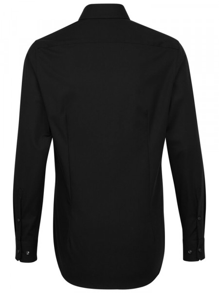 SEIDENSTICKER Tailored Fit Chemise Noir Business Kent Popeline
