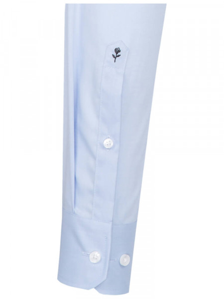SEIDENSTICKER Slim Fit Chemise Bleu clair Business Kent Fil à Fil - Vue 1