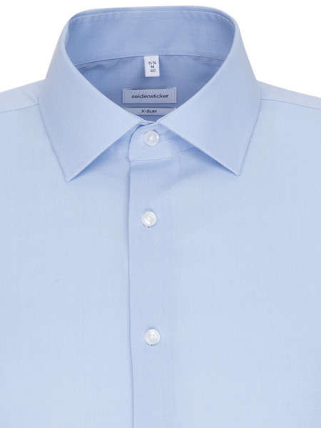 SEIDENSTICKER Extra Slim Fit Chemise Bleu clair Business Kent Fil à Fil - Vue 2