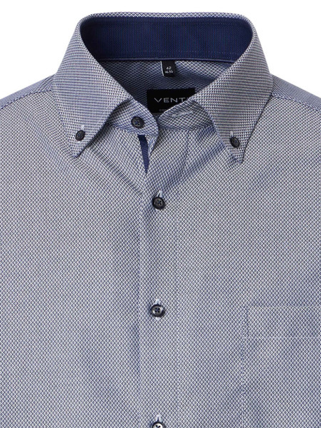 VENTI Comfort Fit Chemise Bleu foncé Button-Down Struktur - Vue 1