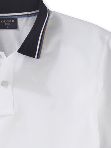 OLYMP Polo Blanc Piqué