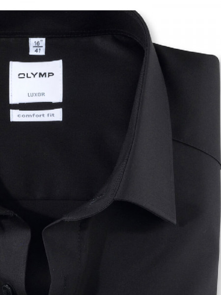 OLYMP Comfort Fit Chemise Noir New Kent Popeline