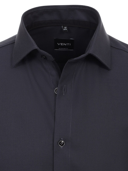 VENTI Regular Fit Chemise Noir Kent Struktur - Vue 1