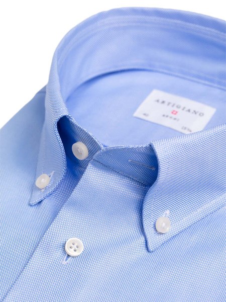 ARTIGIANO Regular Fit Chemise Bleu clair Button-Down Fein Oxford