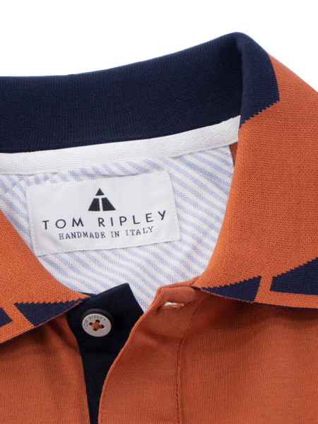 TOM RIPLEY Polo Orange Extrafeine Qualität - Vue 2