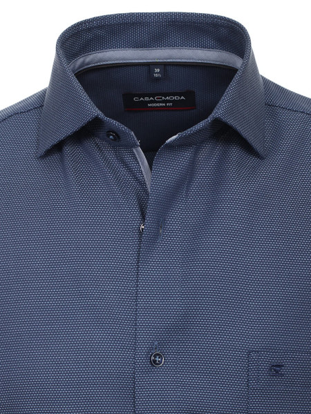 CASAMODA Regular Fit Chemise Bleu foncé Kent Natté - Vue 1