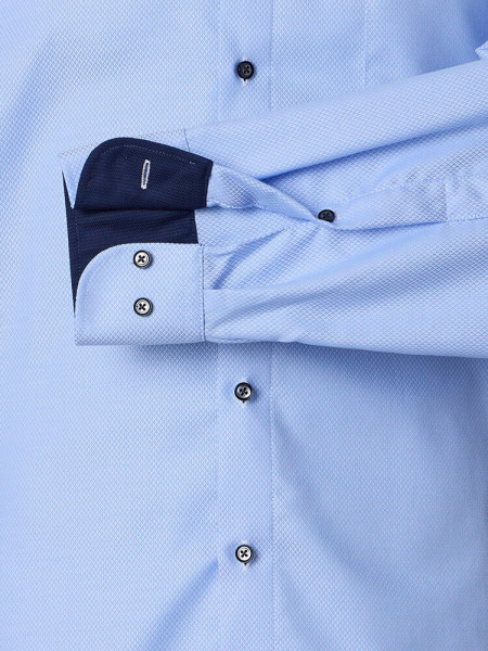 VENTI Comfort Fit Chemise Bleu clair Button-Down Struktur - Vue 2