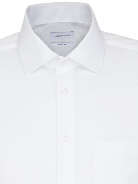 SEIDENSTICKER Regular Fit Chemise Blanc Business Kent Popeline - Vue 2