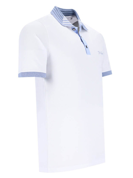 TOM RIPLEY Polo Blanc Extrafeine Qualität - Vue 1