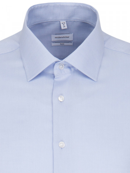 SEIDENSTICKER Slim Fit Chemise Bleu clair Business Kent Struktur - Vue 2