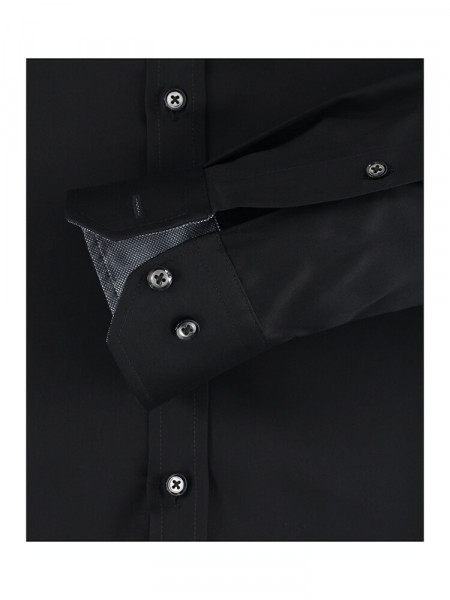 VENTI Slim Fit Chemise Noir Kent Twill - Vue 2