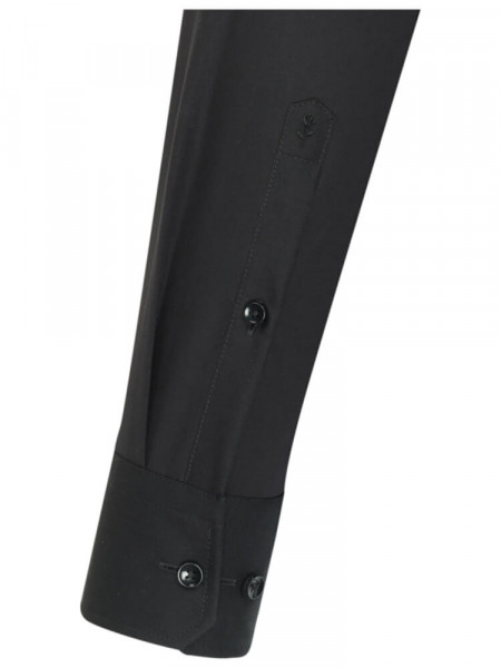 SEIDENSTICKER Extra Slim Fit Chemise Noir Business Kent Popeline - Vue 1