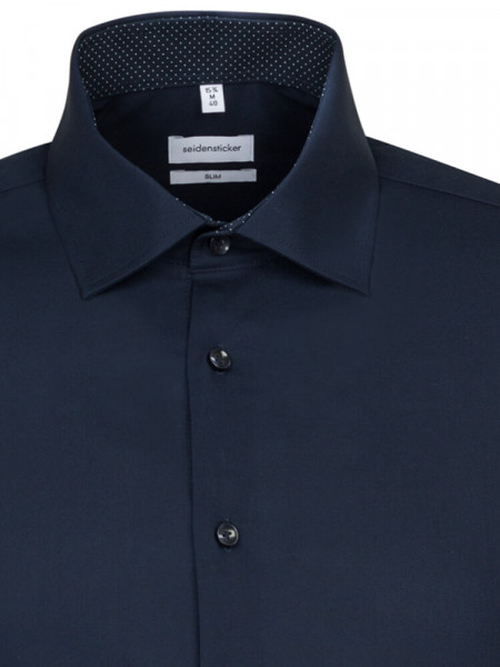 SEIDENSTICKER Slim Fit Chemise Marine Business Kent Popeline - Vue 2