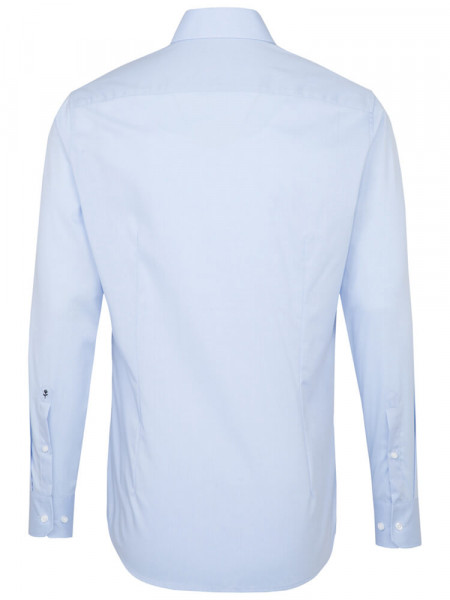 SEIDENSTICKER Tailored Fit Chemise Bleu clair Business Kent Fil à Fil