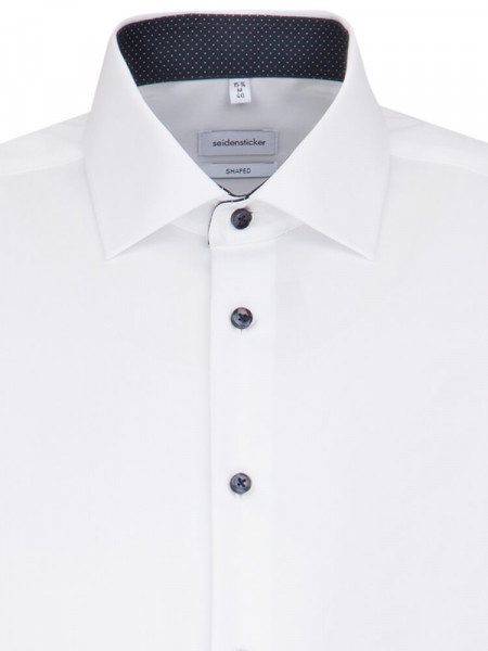 SEIDENSTICKER Tailored Fit Chemise Blanc Business Kent Popeline - Vue 2