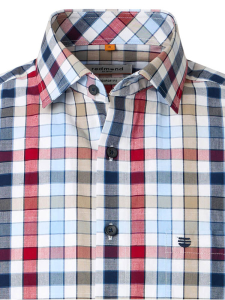 REDMOND Regular Fit Chemise Rouge Kent Struktur - Vue 1