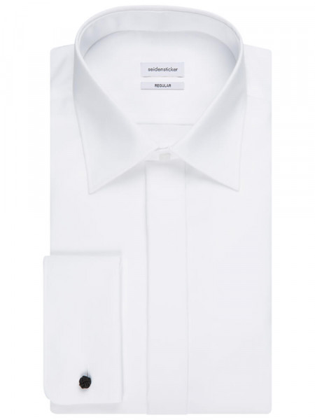 SEIDENSTICKER Regular Fit Chemise Blanc Business Kent Popeline - Vue 4