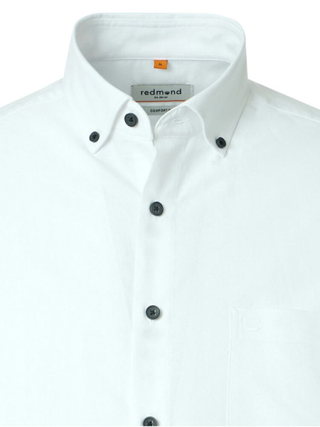 REDMOND Comfort Fit Chemise Blanc Button-Down Fein Oxford - Vue 1