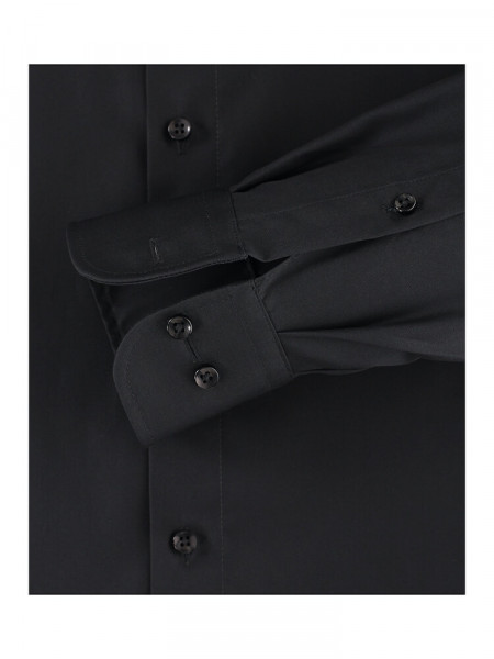 CASAMODA Comfort Fit Chemise Noir Kent Popeline - Vue 2