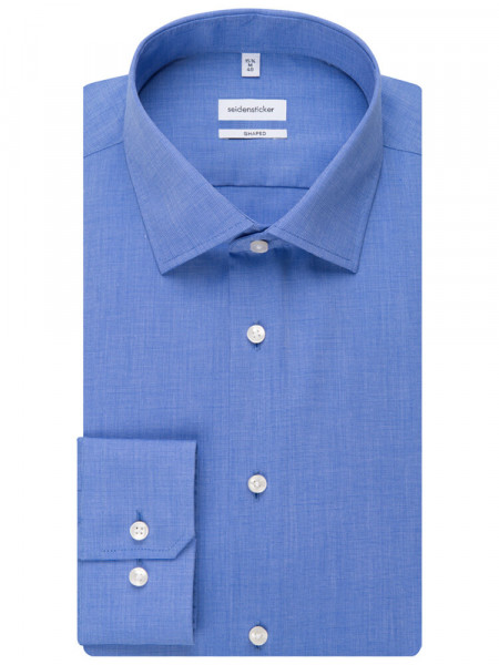 SEIDENSTICKER Tailored Fit Chemise Bleu moyen Business Kent Fil à Fil - Vue 4