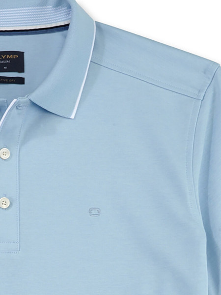 OLYMP Polo Bleu clair Extrafeine Qualität