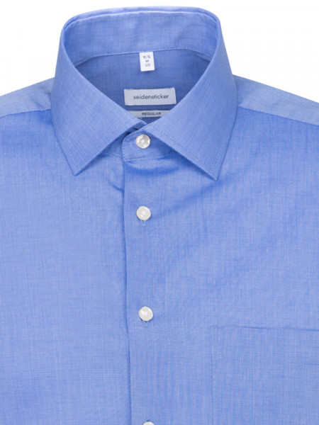 SEIDENSTICKER Regular Fit Chemise Bleu moyen Business Kent Fil à Fil - Vue 2
