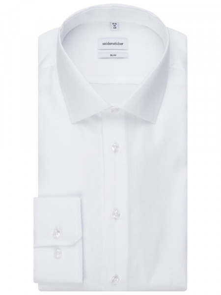 SEIDENSTICKER Slim Fit Chemise Blanc Business Kent Struktur - Vue 4