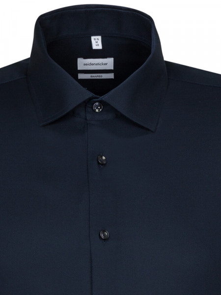 SEIDENSTICKER Tailored Fit Chemise Bleu foncé Business Kent Struktur - Vue 2
