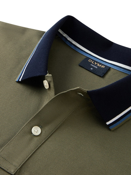 OLYMP Polo Vert foncé Piqué