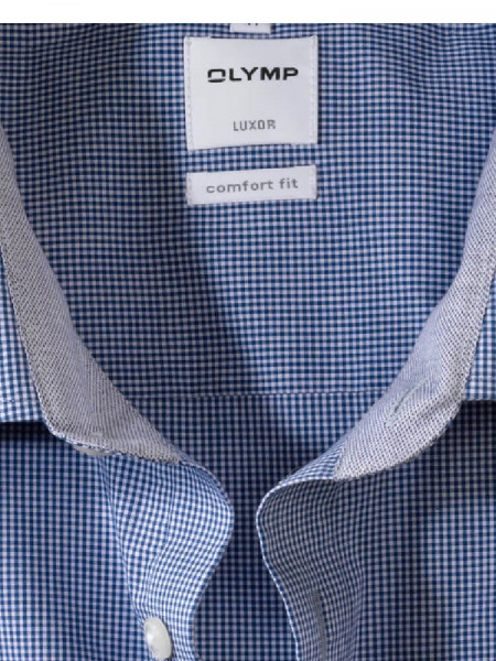 OLYMP Comfort Fit Chemise Bleu foncé New Kent Popeline - Vue 1