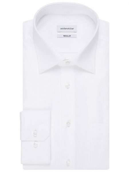 SEIDENSTICKER Regular Fit Chemise Blanc Business Kent Popeline - Vue 4