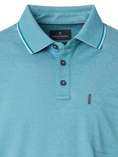 CASAMODA Polo Turquoise Piqué - Vue 1