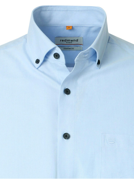 REDMOND Comfort Fit Chemise Bleu clair Button-Down Fein Oxford - Vue 1