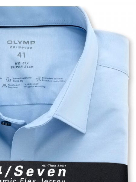 OLYMP Extra Slim Fit Chemise Bleu clair Urban Kent Jersey - Vue 2