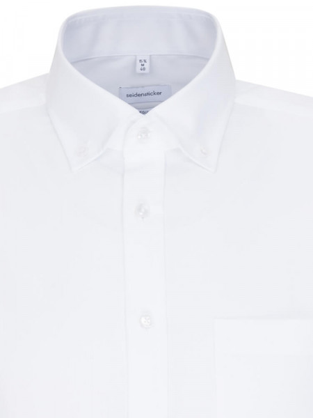 SEIDENSTICKER Regular Fit Chemise Blanc Button-Down Popeline - Vue 2