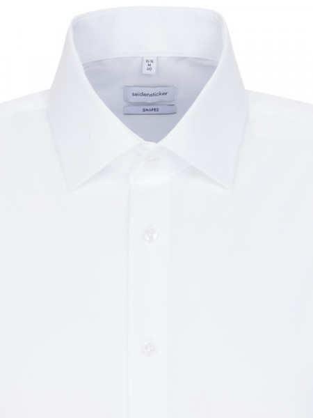 SEIDENSTICKER Tailored Fit Chemise Blanc Business Kent Popeline - Vue 2