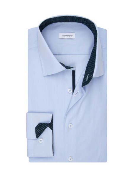 SEIDENSTICKER Slim Fit Chemise Bleu clair Business Kent Popeline - Vue 1