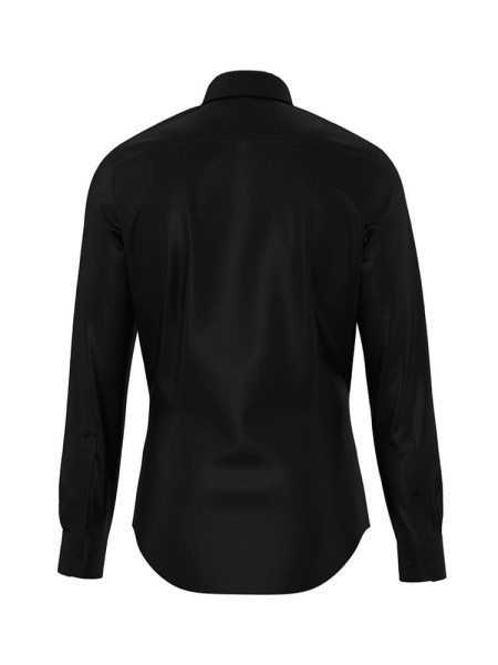 SEIDENSTICKER Tailored Fit Chemise Noir New Kent Satin  - Vue 1