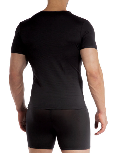 OLAF BENZ Regular Fit Noir Microfaser