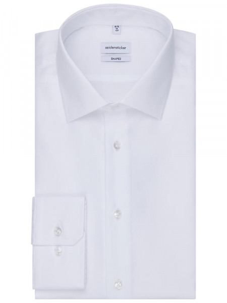 SEIDENSTICKER Tailored Fit Chemise Blanc Business Kent Struktur - Vue 4