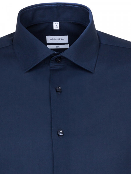 SEIDENSTICKER Slim Fit Chemise Marine Business Kent Popeline - Vue 2