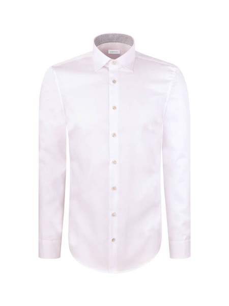 SEIDENSTICKER Slim Fit Chemise Beige clair New Kent Struktur