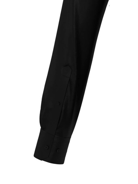 SEIDENSTICKER Tailored Fit Chemise Noir New Kent Satin  - Vue 3