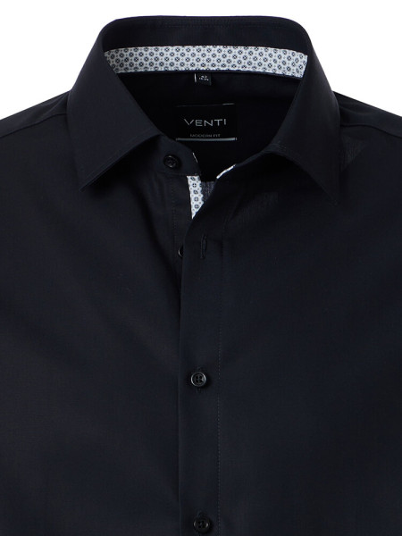 VENTI Regular Fit Chemise Noir Kent Popeline - Vue 1