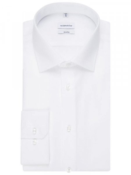 SEIDENSTICKER Tailored Fit Chemise Blanc Business Kent Popeline - Vue 4