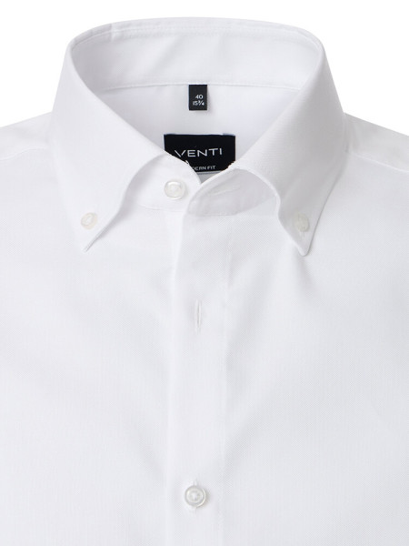 VENTI Regular Fit Chemise Blanc Button-Down Fein Oxford - Vue 1