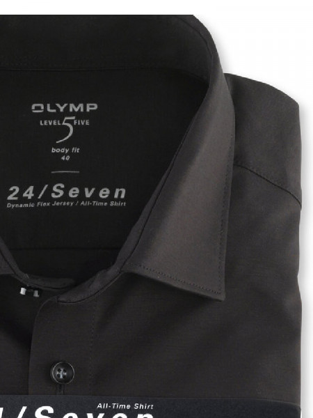 OLYMP Slim Fit Chemise Noir New York Kent Jersey