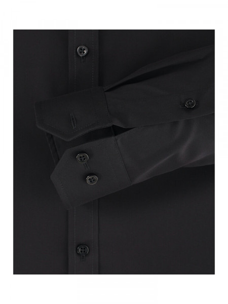 VENTI Slim Fit Chemise Noir Kent Popeline - Vue 2