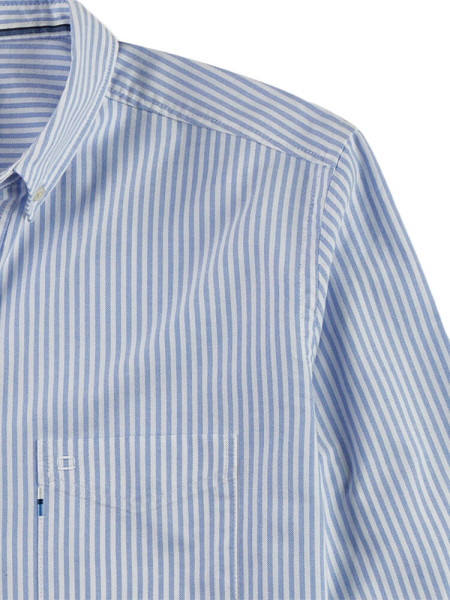 OLYMP Regular Fit Chemise Bleu clair Button-Down Fein Oxford