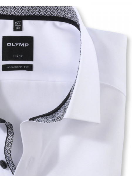 OLYMP Regular Fit Chemise Blanc Global Kent Popeline